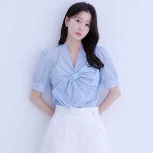 [로엠]V넥 리본 블라우스(2colors)_RMBLE24RT9