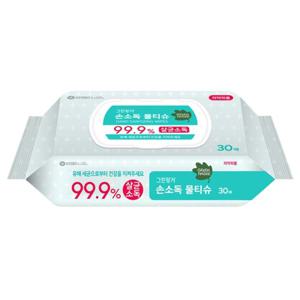 그린핑거 손소독 물티슈 살균 캡형 30매