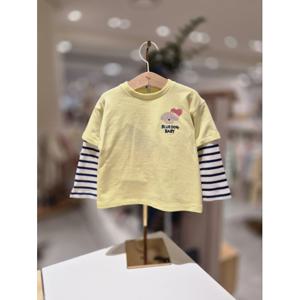 블루독베이비 10 25SS봄신상(YE)레이어드 크루넥 티셔츠 (4511433004)
