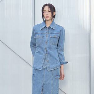 플라스틱아일랜드  (PR2DB361) 벨트옵션 데님 셔츠