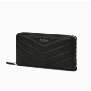 [JILLSTUART ACC][모마퀼팅]블랙 퀼팅 소가죽 지퍼 장지갑 JAWA4F841BK