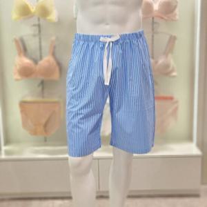 [엘르] 블루 마린 스트라이프 남성 5부 파자마 EEMEF343BU