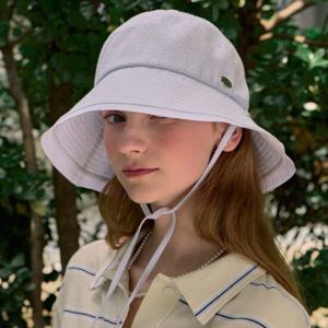Seersucker Stripe Ribbon Bucket Hat - Blue [N25HMAC015BL]