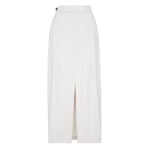 25 SS Brunello Cucinelli pleated front split maxi skirt MG513G3841C4239 TP440279358