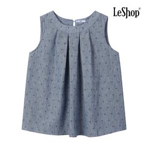 르샵  하트 패턴 핀턱 민소매 블라우스 (BP7BL036A)