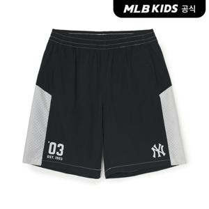 [MLB키즈 공식] 25SS 바시티 블럭코어 우븐 팬츠 NY (Black) 7ASMV0253-50BKS