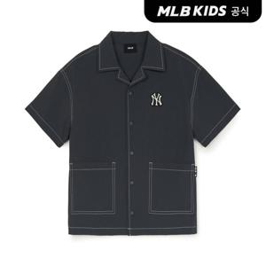 [MLB키즈 공식] 25SS 베이직 아웃도어 스티치 우븐 셔츠 NY (Charcoal Grey) 7AWSB0253-50CGS