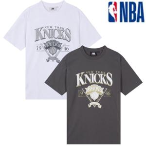 [NBA]N252TS053P GR 남여공용 엔비에이 뉴욕닉스 크랙 아트웍 오버핏 반팔티셔츠