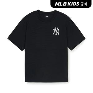 [MLB키즈 공식] 25SS 베이직 스트릿 빅로고 레터링 티셔츠 NY (Black) 7ATSB1953-50BKS