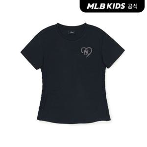 [MLB키즈 공식] 하트 스포티브 라인 크롭 티셔츠 NY (Black) 7FTSH0453-50BKS