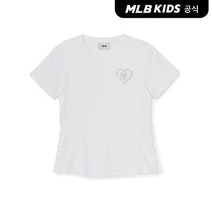 [MLB키즈 공식] 하트 스포티브 라인 크롭 티셔츠 NY (White) 7FTSH0453-50WHS