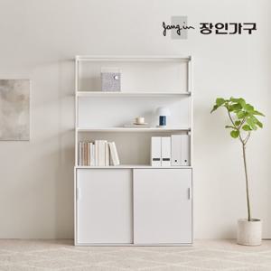 장인가구 마운트 슬라이딩장 1200 3단 선반 다용도 수납장 세트