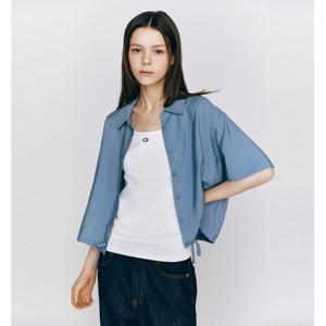 [지오다노] 여 숏슬리브 셔츠 자켓 375518