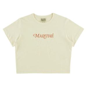 [마리떼 프랑소와 저버]마리떼 여성 리본 그래픽 크롭 티 MFG45UTS116 IVR