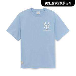 [MLB키즈 공식] 25SS 스트릿 베이직 스몰로고 티셔츠 NY (L.SKY BLUE) 7ATSB3553-50SBL