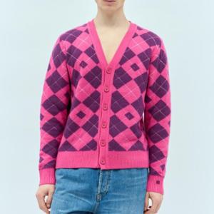 25 FW 아가일 자카드 울 가디건 핑크 C60084 DKC