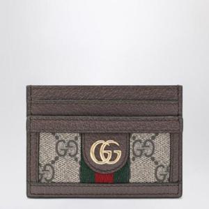 GUCCI Ophidia card holder in beige ebony GG Supreme fabric 52315996IWG/R_GUC-8745