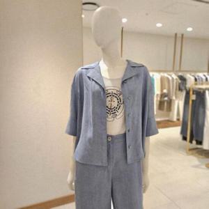앤클라인 2522B0183 텐셀 데님 카라 블라우스