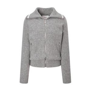 헤지스 골프 여성 24FW 스테디셀러하이넥 케이블 집업 니트 (GRAY) WWSW4D731G2