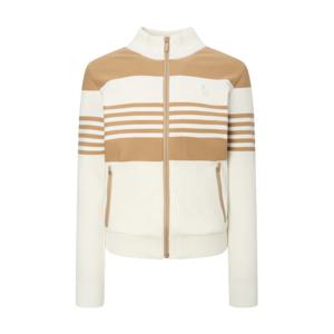 헤지스 골프 여성 24FW 스테디셀러로고 스트라이프 스트레치 집업 니트 (BEIGE) WWSW4C222I2