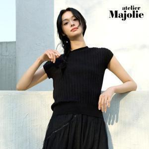 아뜰리에마졸리 [체험특가] 유러피안 린넨 플리츠 니트탑 1종(블랙)