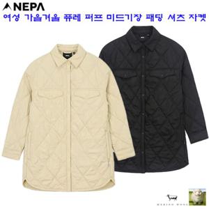 [네파][다운 패딩](7K60966)_여성 가을겨울 퓨레 퍼프 미드기장 패딩 셔츠자켓