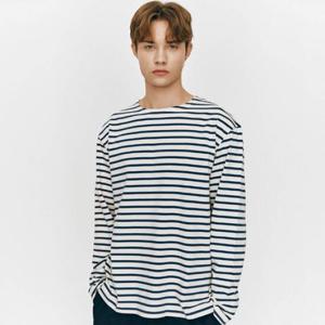 지오다노 025520 보트넥 릴렉스핏 스트라이프 긴팔티 01025520