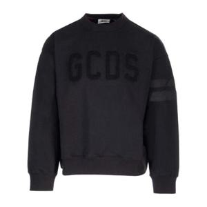 GCDS 로고 벨벳 크루넥 스웨트셔츠 FW23M110115 02 TP942878432