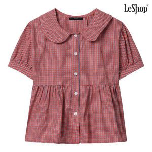 [르샵]핀체크 세일러 반팔 블라우스 (DP3BA023A)
