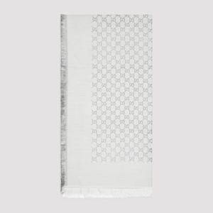 구찌 머플러 스카프 809226 3GC46 9063 WHITE LIGHT GREY