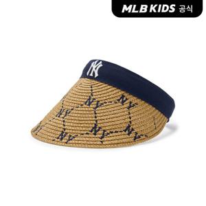 [MLB키즈 공식] 25SS 다이아 모노그램 라피아 썬캡 NY (Navy) 7ASCMD253-50NYS