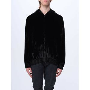 [BALENCIAGA] 남성 스웻셔츠 인 스트레치 비스코스 벨벳 위드 모노그램 앤 로고 applied 라인스톤 751014TOVO3 1000 블랙 /6