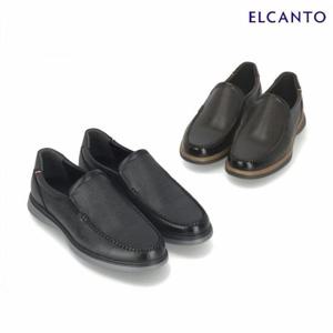 엘칸토  (LCMC06U439) 남성 체크무늬피 소가죽 슬립온 3cm