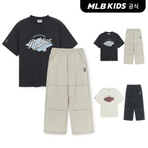 [MLB키즈 공식] 25SS 스트릿 반팔, 우븐팬츠 세트 (2color) 7AS1B4153