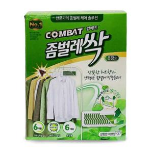 산듯한 허브향 강력 컴배트 좀벌레싹 옷장용 6개입