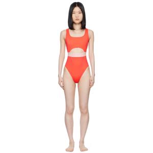 25 SS 베르사체 여성 오렌지 그레카 보더 스윔수트 242653F103025