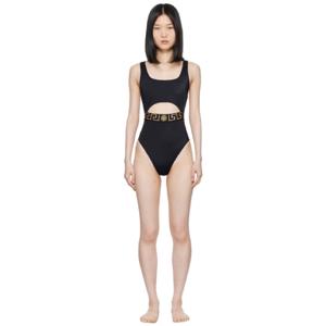 25 SS 베르사체 여성 블랙 그레카 보더 스윔수트 242653F103027