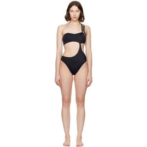 25 SS 베르사체 여성 블랙 그레카 보더 스윔수트 252404F103005