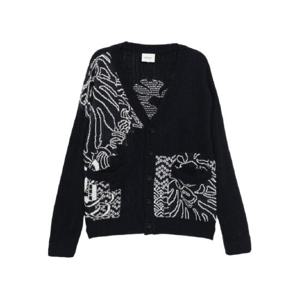 25 SS BAPE BLACK A BATHING APE 로고 자수 가디건 001KNK201004I TP440840891