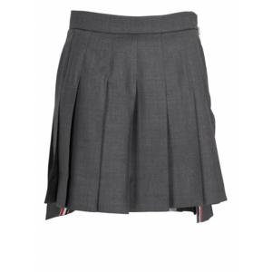 [THOM BROWNE] 여성 스커트 싸이 LENGTH 드롭 백 플리츠 인 슈퍼 120S 트윌 FGC402V00626 035 MED GREY /9