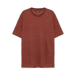 25 SS Zegna 리넨 반소매 티셔츠 UF352A9F776 TP439095504