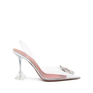 Amina Muaddi silver Begum 95 crystal slingback pumps C9S343927BEG TP719849530