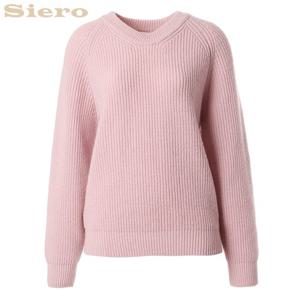 [시에로]UV넥 램스울 볼륨소매 풀오버 SH4KTF352