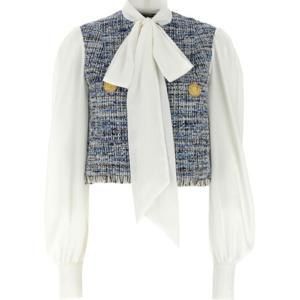 발망 자켓 EF1SD211MG25 SOF BLEU JEAN CLAIR BLANC SOF