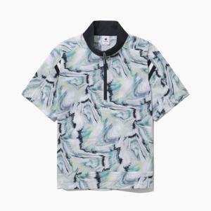 [30%OFF] 르꼬끄골프 여성 배색 밴드 포인트 우븐 반집업 티셔츠 (GQ122LTS35)