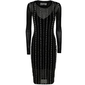 베르사체 진 쿠튀르 메시 장식 미디 드레스 77HAO920CJM01 899BLACK TP940395666