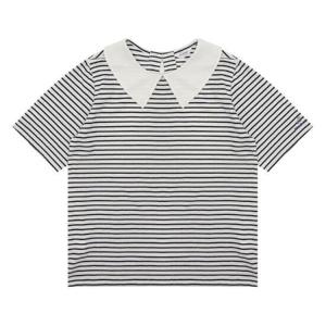 에꼴리에 세이브존03 5부 스트라이프 블라우스티 22B1460-WT