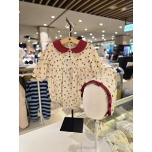 [블루독베이비] 25 FW(BE)어텀 플라워 바디수트(45A1360403)신생아 백일 돌 선물 여아 조카 출산 아가옷 (4