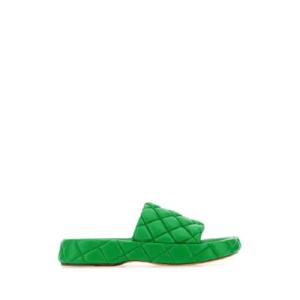 BOTTEGA VENETA 그린 인트레치아토 퀼팅 샌들 762523