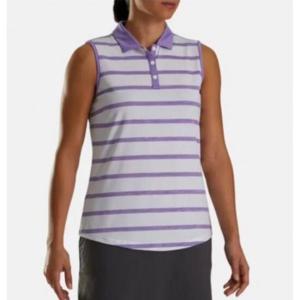 [풋조이]241391 NWT XS FOOTJOY 민소매 퍼플 화이트 스트라이프
